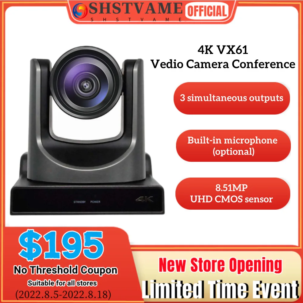 

Conference PTZ Camera 4K 12/20X HDMI SDI USB LAN Wall Mount Cam for Church Educat Business Meeting Youtube Skype Live Streaming