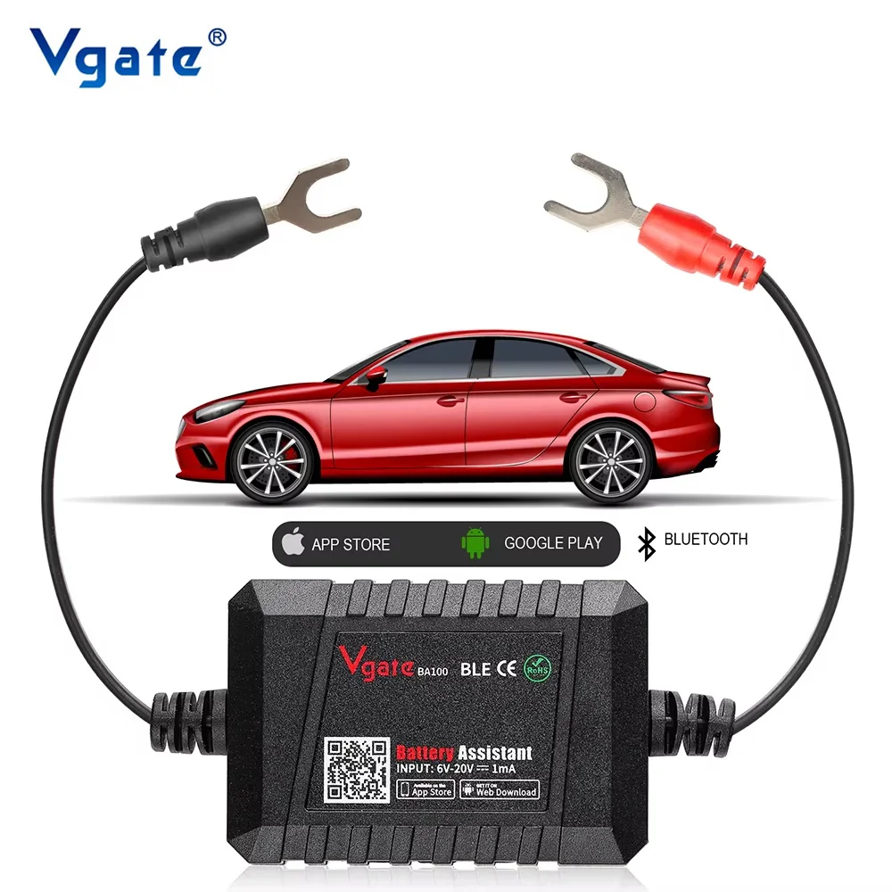 Тестер автомобильного аккумулятора Vgate BA100 12 В Bluetooth 4 0