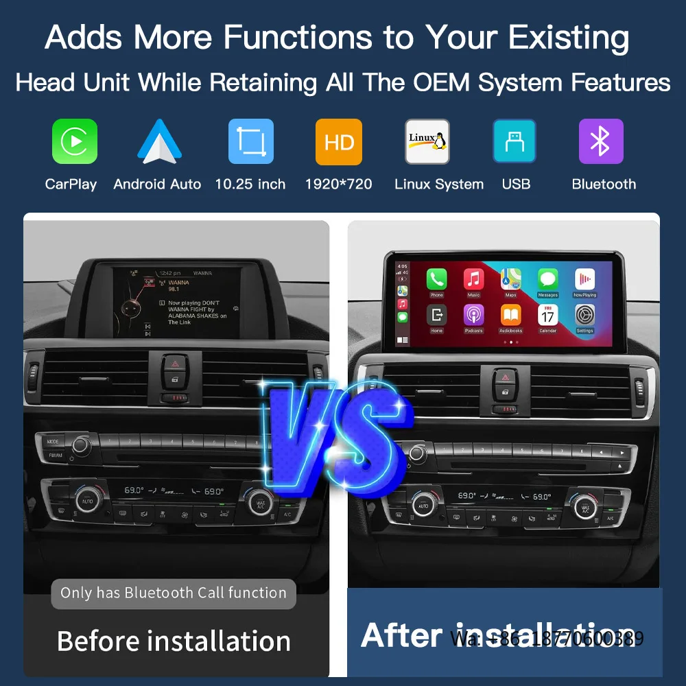 Фото Автомагнитола CARABC с 10,25-дюймовым экраном, системой Linux, Android Auto и CarPlay для BMW (NBT F10 F15 F20 F25 F30 F48) №3