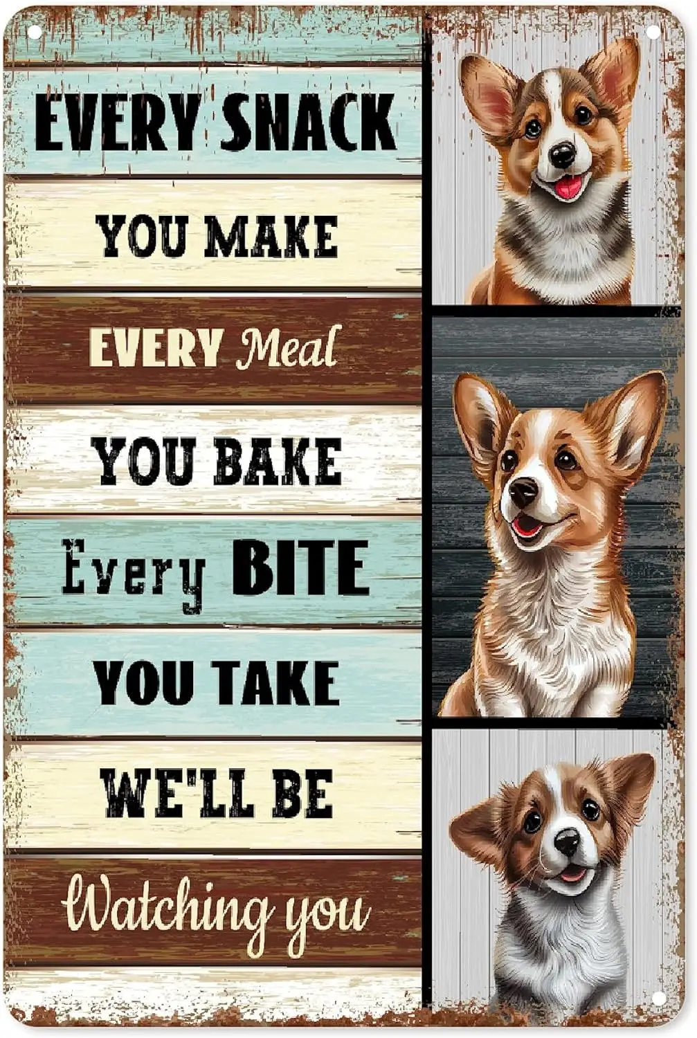 Металлический винтажный жестяной знак Декор корги собака каждая закуска которую