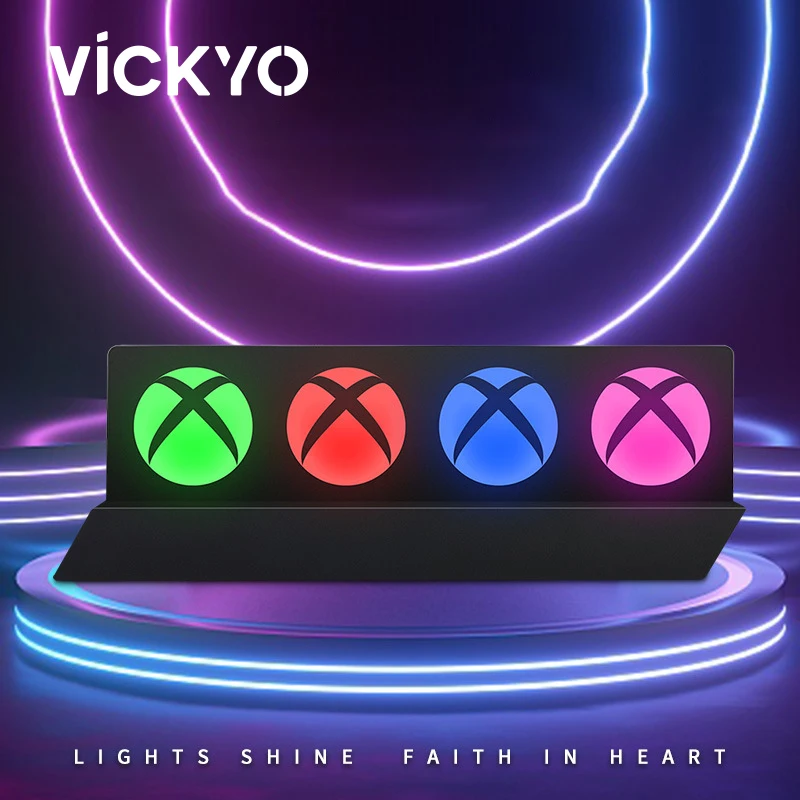 

VICKYO Game Atmosphere Lamp XBOX Icon Music Rhythms Desk Lighting Neon Dimmable For Game Room Bar Decor Colorful Night Light