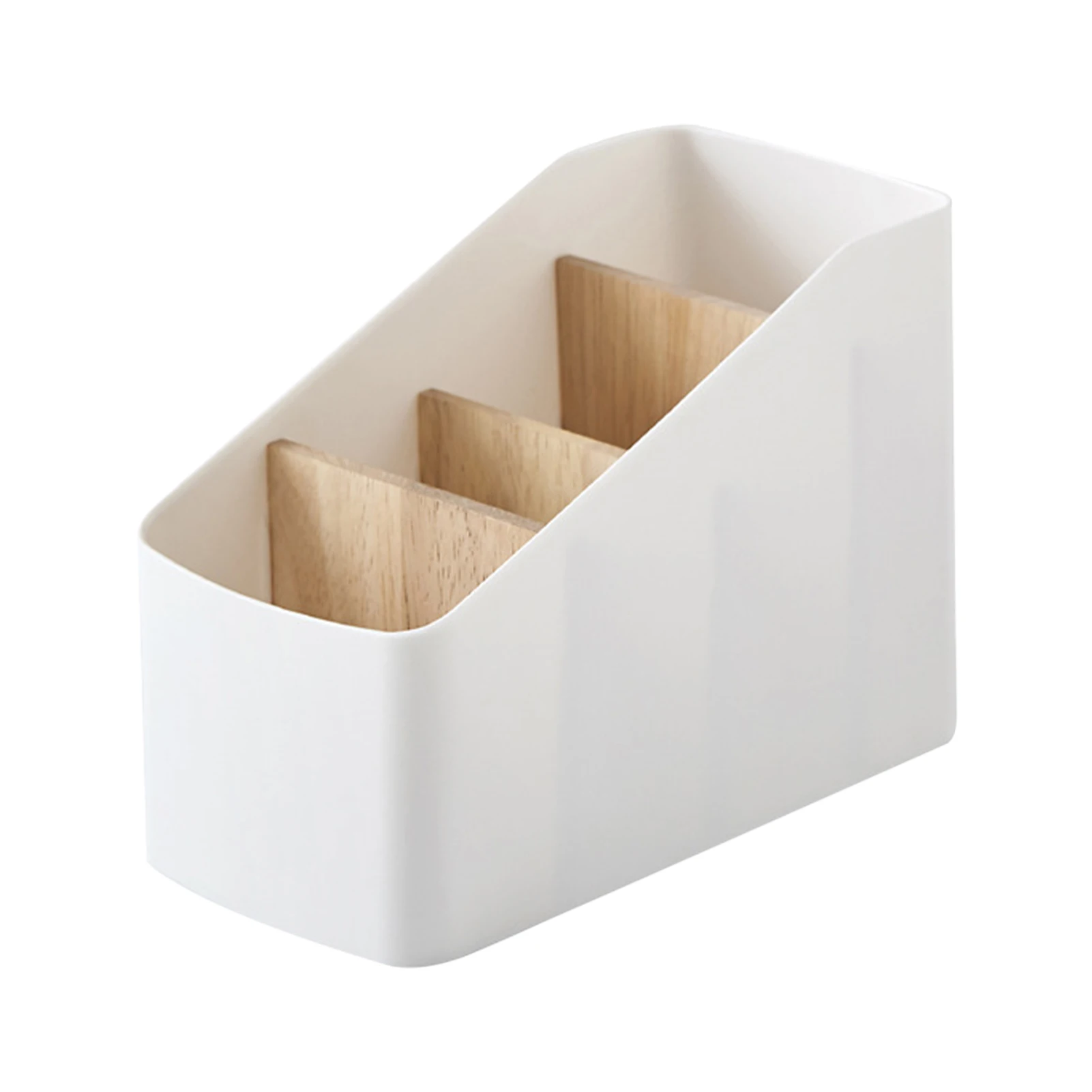 

Bedroom Living Room Storage Box Durable Home Office Makeup 4 Compartments Detachable Partition Free Standing Pen Remote Control