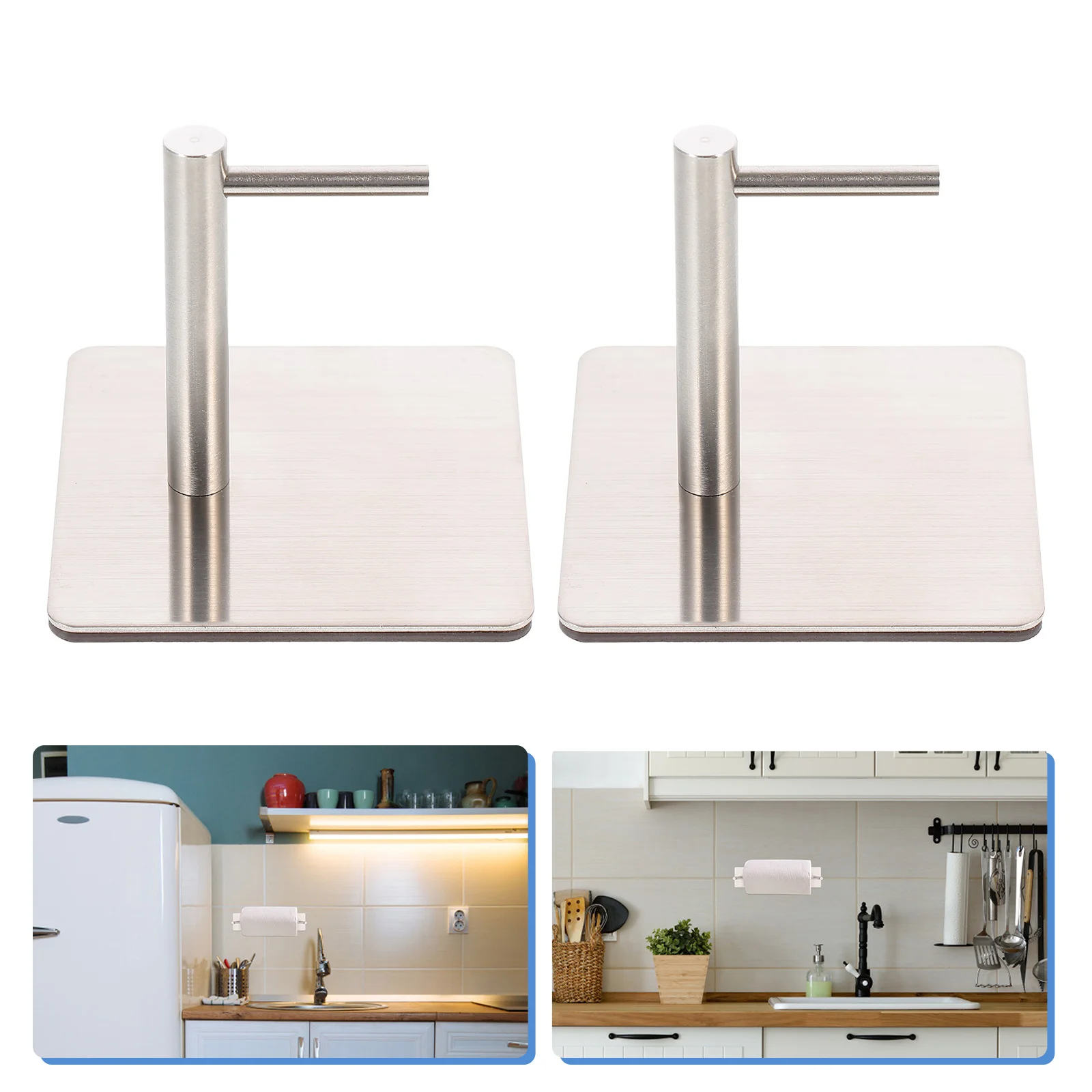 

1 Pair Stainless Steel Magnetic Hook Refrigerator Magnet Hook Punch-free Hooks