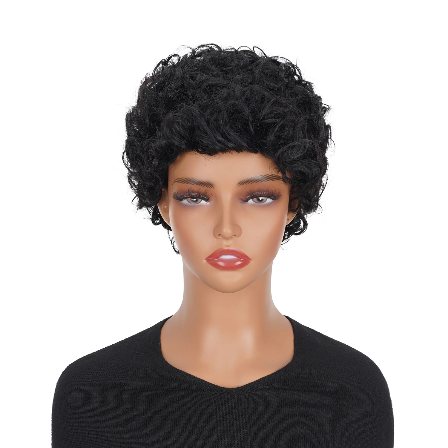 Короткие вьющиеся парики IQearl человеческие волосы Remy бразильские для чернокожих