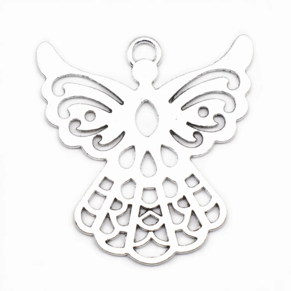 

Car Accessori Angels Guardian Angels Elves Cute Charms Jewelry Making Pendant 41X39mm Antique Silver Color 2 Pieces