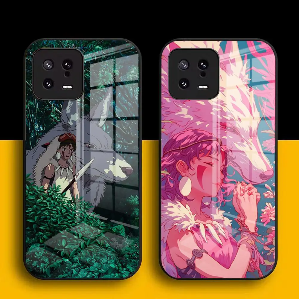 Фото Чехол для телефона Anime Princesse M-MononokeS для Xiaomi Poco F3 4 5 6 X3 NFC X4 GT X5 6 M3 4 5 5s 6 Pro 4G 5G Стеклянные чехлы №1