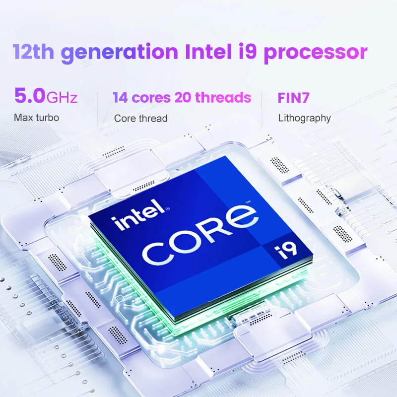 Фото 2023 новейший мини-ПК 12-го поколения Core i9 12900H i7-12700H 2 * DDR4 3200 МГц RAM PCIE4.0 SSD игровой компьютер AX WiFi6 с Bluetooth 5,2 №3