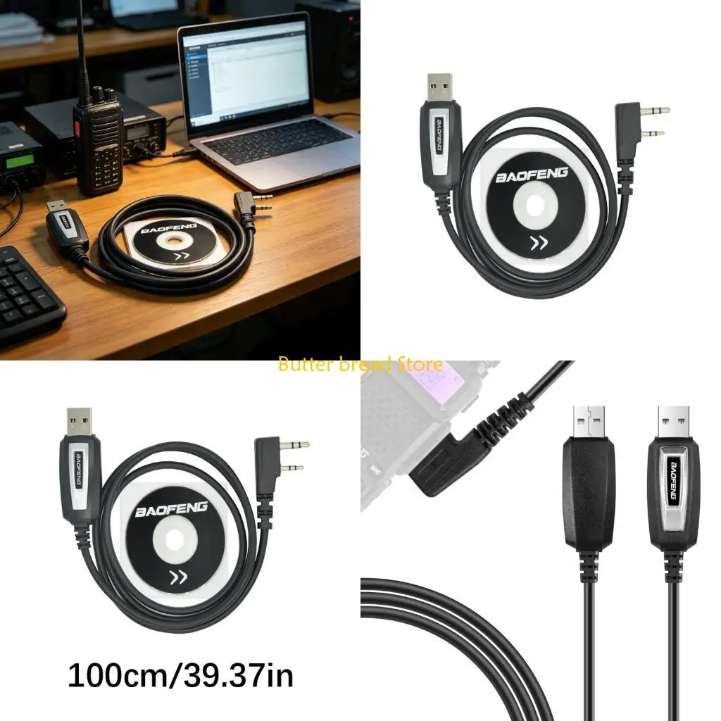 Фото W89C Портативный USB-кабель для программирования прочной конструкции длиной 100 см для двусторонних радиостанций 82 и BF 888S №1