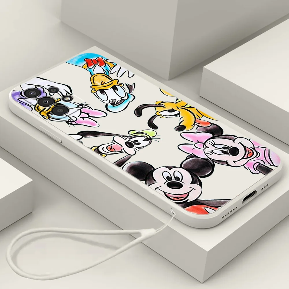 

Mickey Mouse Anime Liquid Rope Case For Samsung A91 A81 A71 A51 A41 A31 A21S A11 A30 A50 A3 A03S A02 A01 Core Cover