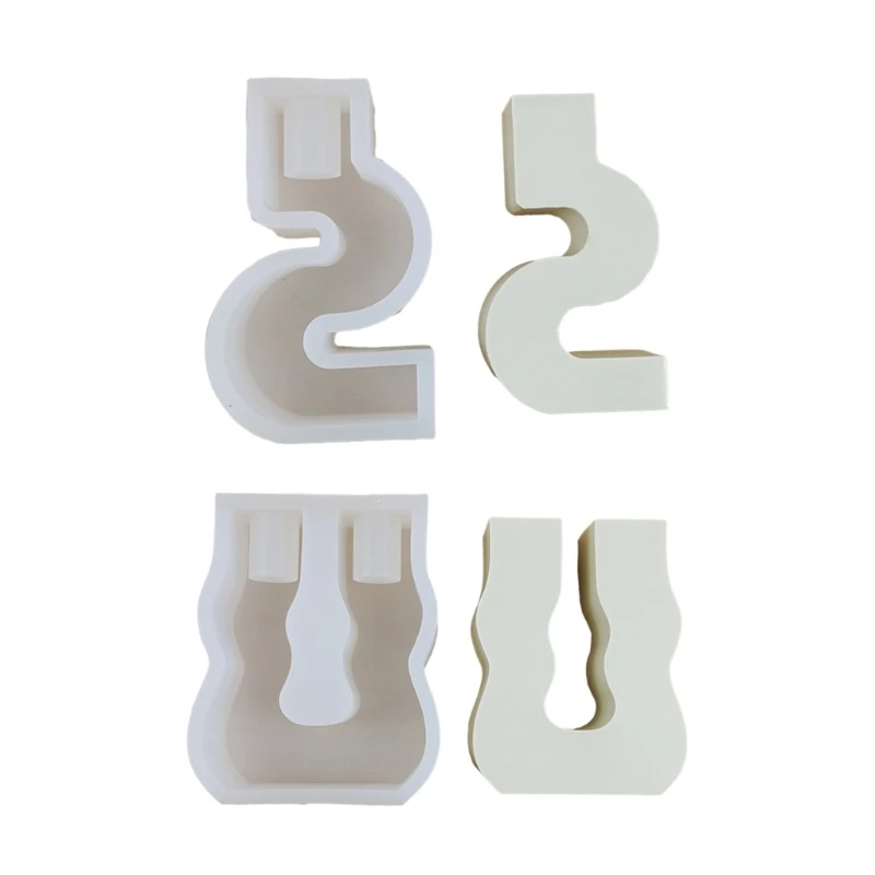 

U-shape Candle Holder Silicone Mold Candlestick Cement Plaster Craft Mould DIY