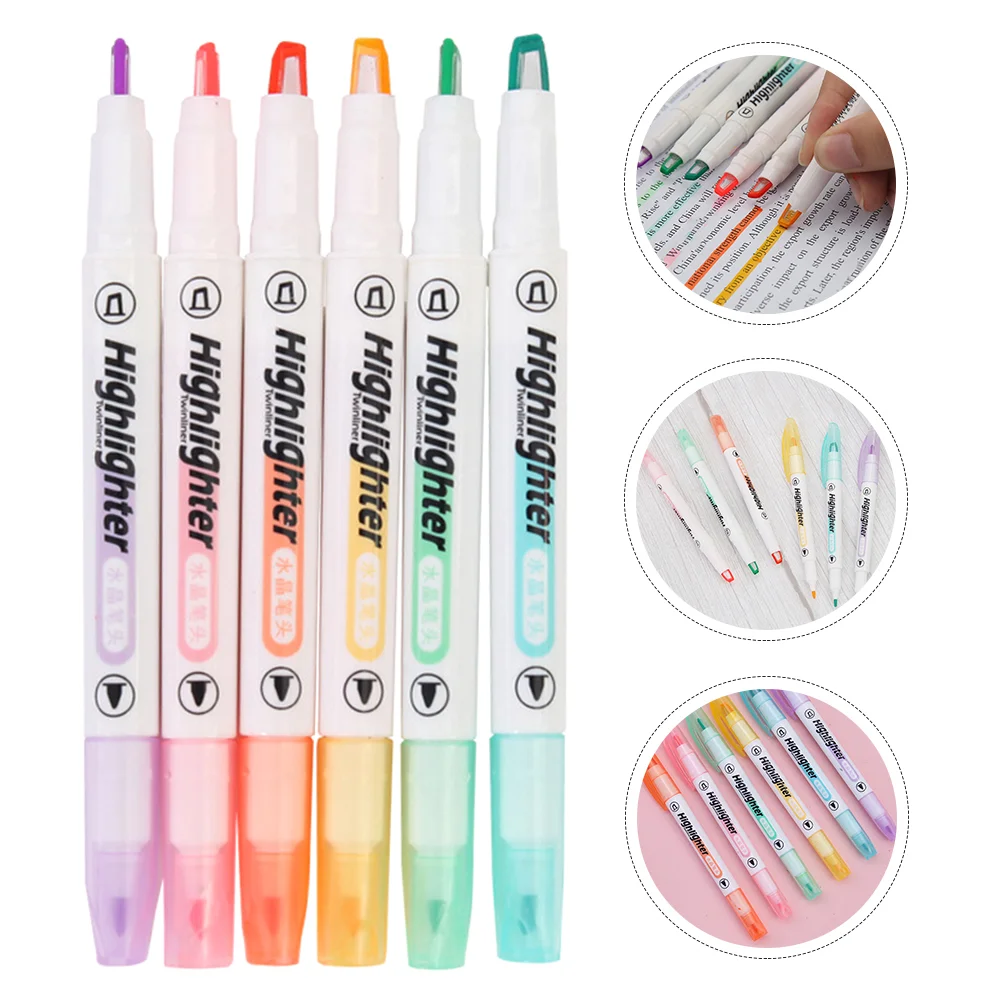 

Highlighters Highlighter Pens Markers Tip Brush Liquid Wax Fluorescent Watercolor Ended Colored Double Chisel Marker Pastel