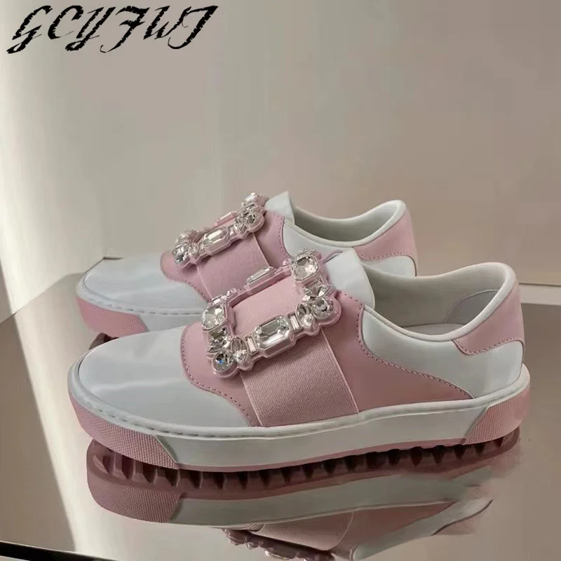 Top Quality Crystal Tennis Female Round Toe Slip-on Flat Ladies Casual Sneaker Lightweight Daily Activities Office Women Shoes