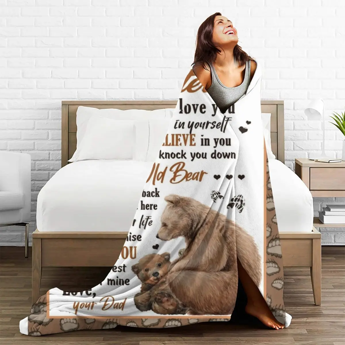 Одеяло Фланелевое с принтом медведя портативный теплый плед для кровати и дивана