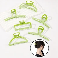 1pcs new summer geometric large metal hair claw clips women fashion alloy gradient green hairpin hair crab accessories headwear