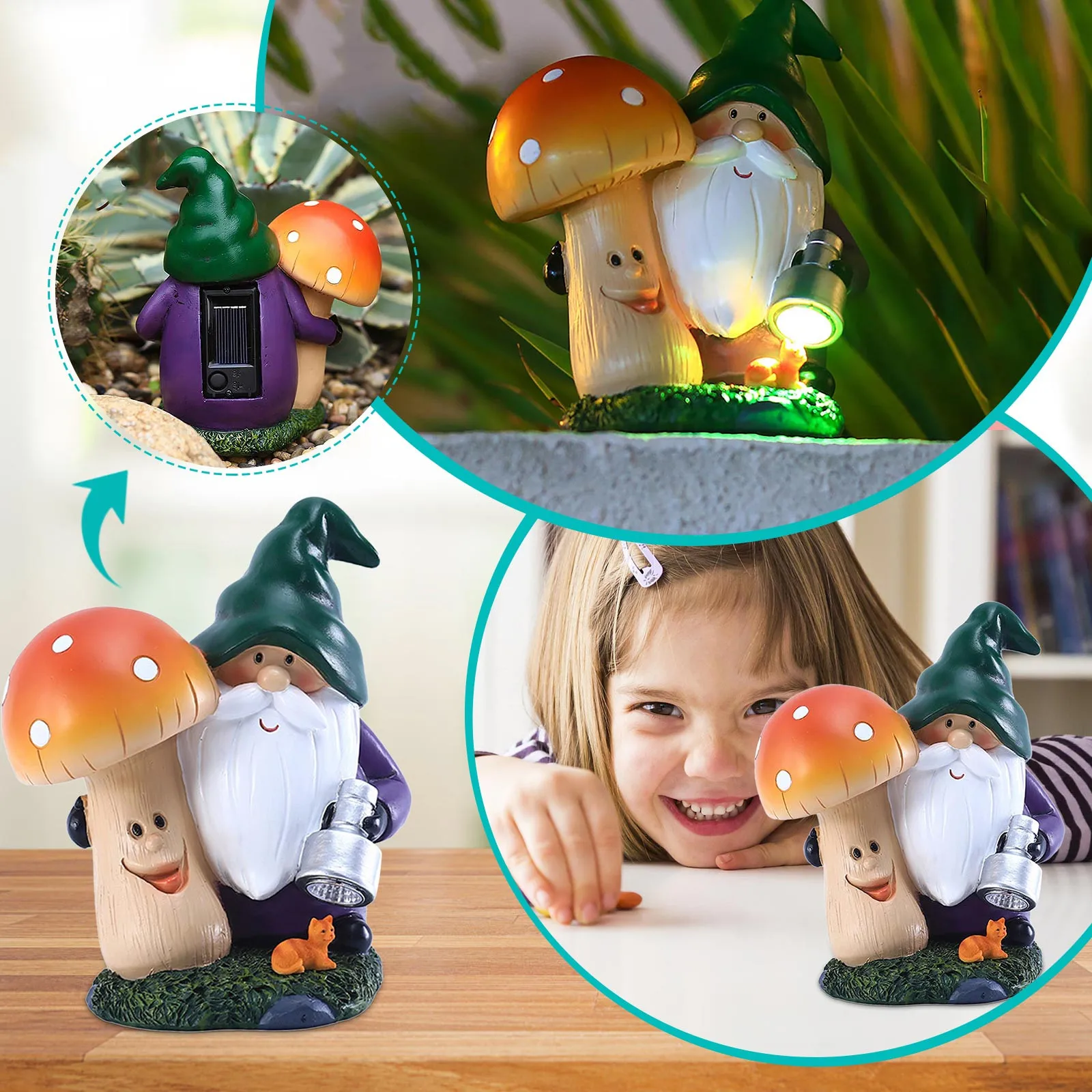 

Gnome Ornament Dwarf Whitebeard Old Man Horror Movie Ornaments for Tree Metal Statues for Home Decor Ball Ornament Toppers