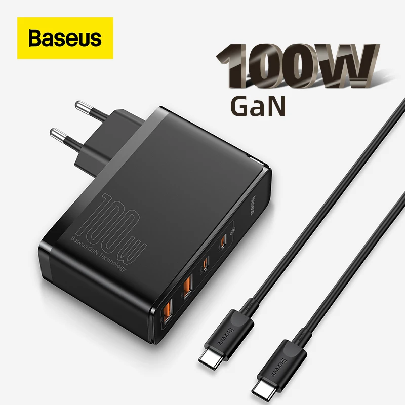 Baseus 100W GaN Charger PD QC 4.0 3.0 USB Fast Charger Type C Quick Charging USB C Phone Charger for iPhone 12 Pro Max Macbook