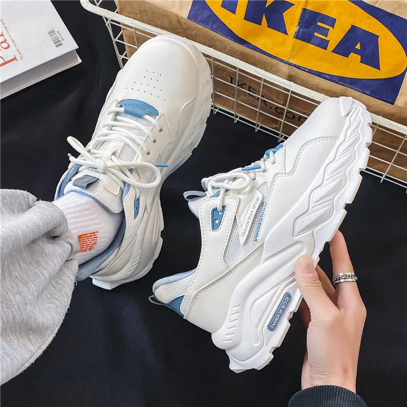 

Летняя мужская повседневная обувь на толстой подошве, модные уличные Нескользящие туфли с увеличенной подошвой, удобные дышащие мужские сп...