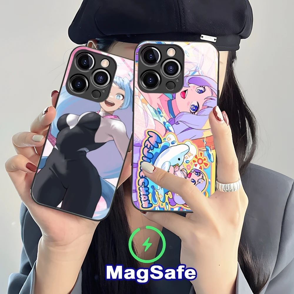 Чехол для iPhone 16 15 14 13 12 11 Pro Max Plus Mini MagSafe с функцией беспроводной зарядки