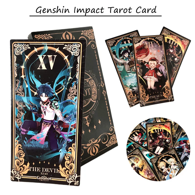 

Игра Genshin Impact карты Таро Yae Miko реквизит для косплея 22 Полный комплект карт высокой четкости Таро карточная игра настольная игра гадания