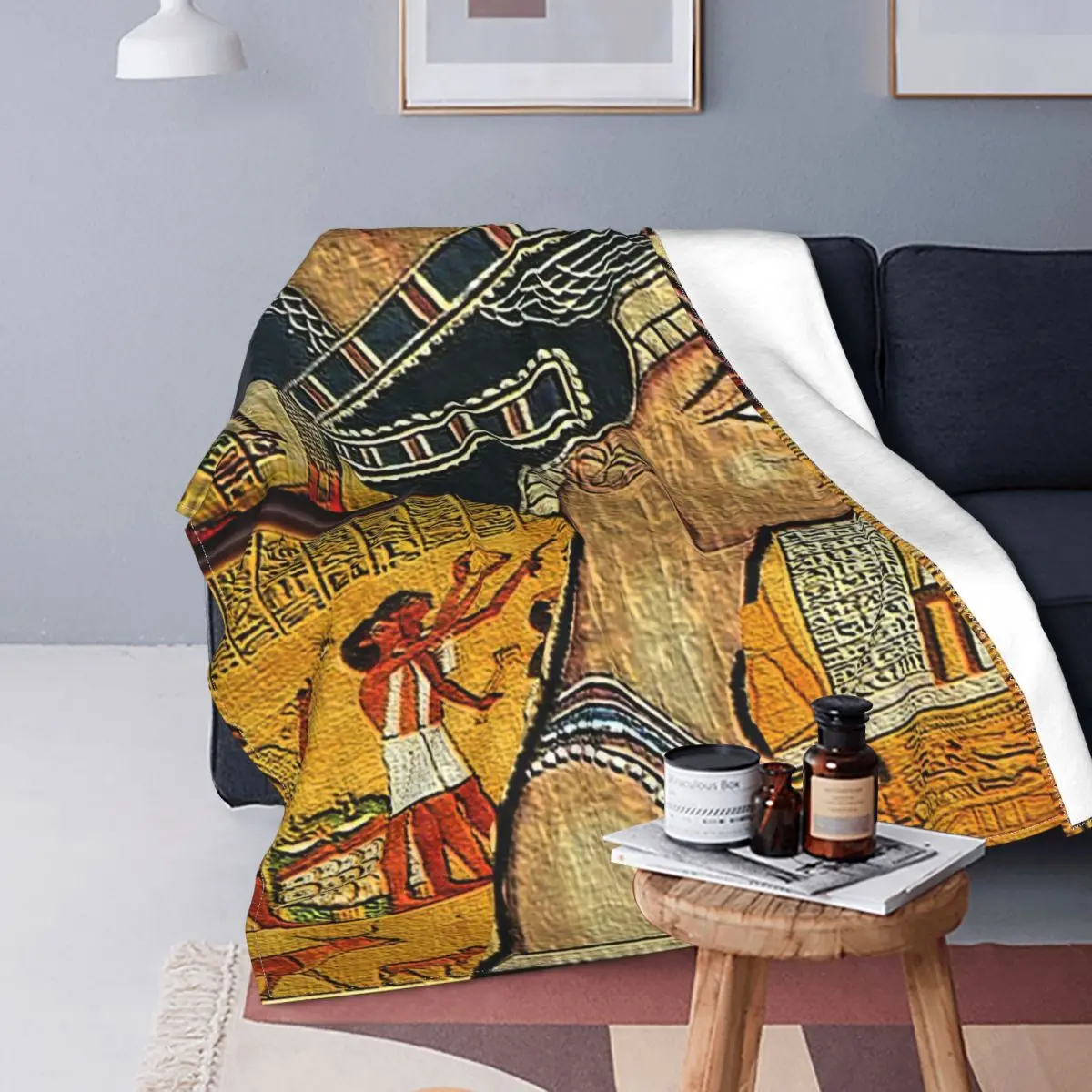 

Ancient Egyptian Civilization Blanket Fleece Printed The Ancients African Warm Throw Blanket for Bedding Bedroom Bedspreads