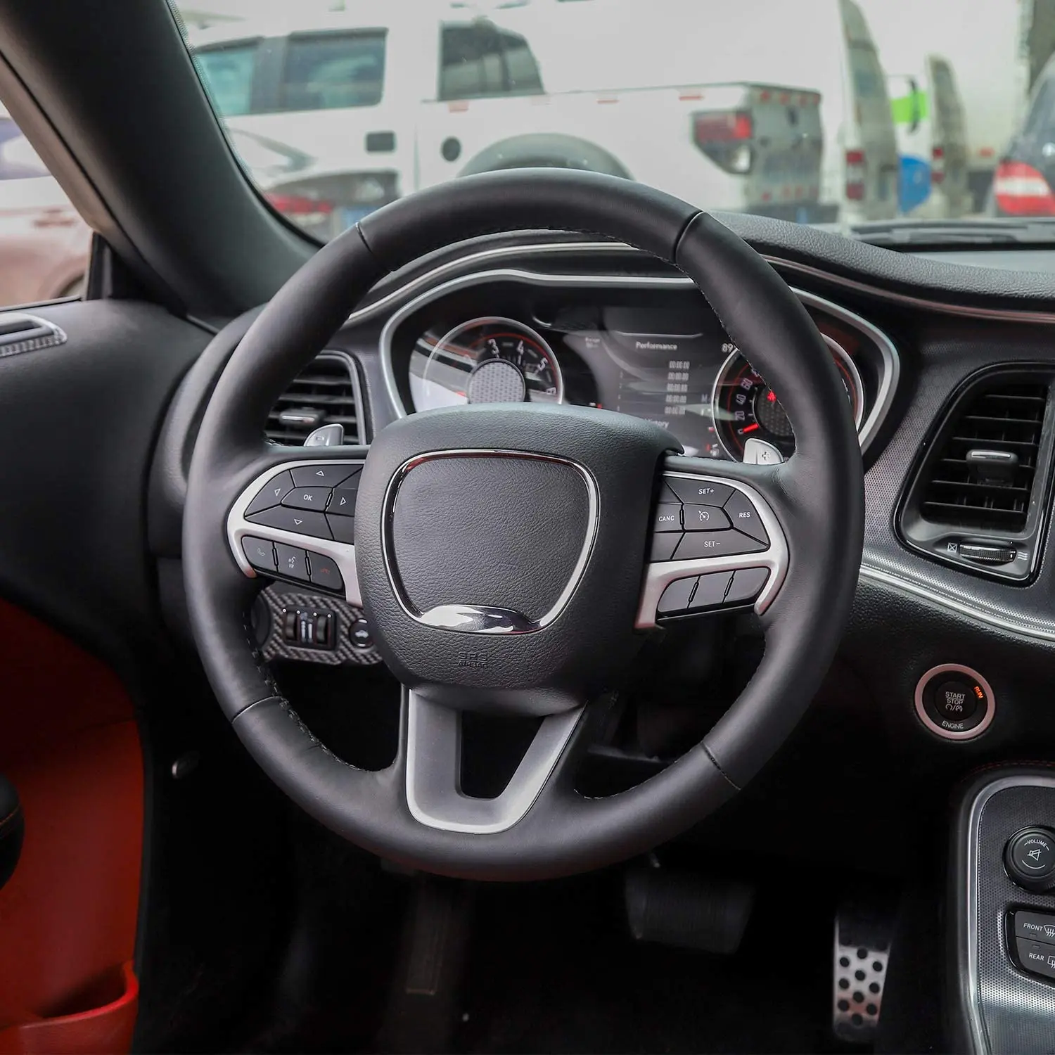 Steering Wheel Cover Trim Accessories Decor Kit for Dodge Challenger Charger Jeep Grand Cherokee 2015-2021 Silver | Автомобили и