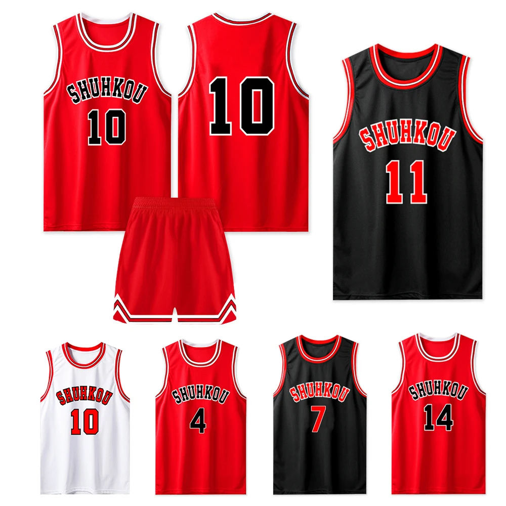 

Anime Slam Dunk Jersey Cosplay Costume Sakuragi Hanamichi Rukawa Kaede Akagi Takenori T-shirt Shorts Basketball Sportswear Vest