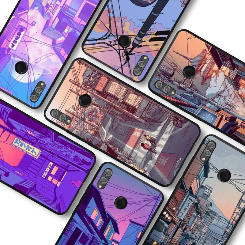 

Japanese Anime Hand Painted House scenery Phone Case for Huawei Honor 10 i 8X C 5A 20 9 10 30 lite pro Voew 10 20 V30