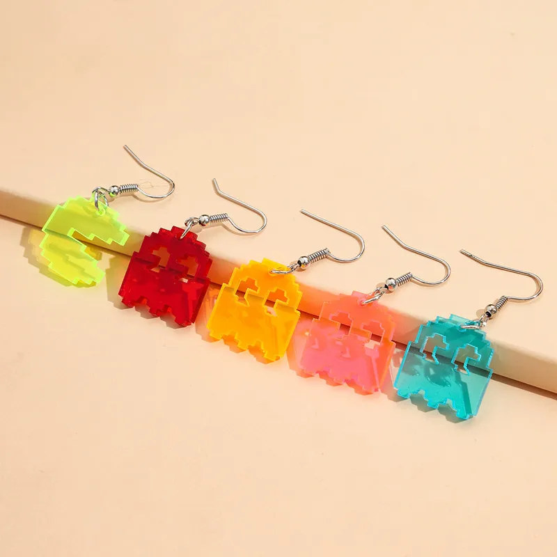 

KUGUYS Colors Clear Acrylic Cartoon Drop Earrings for Womens Kids Girls Trendy Jewelry Fashion Accessories