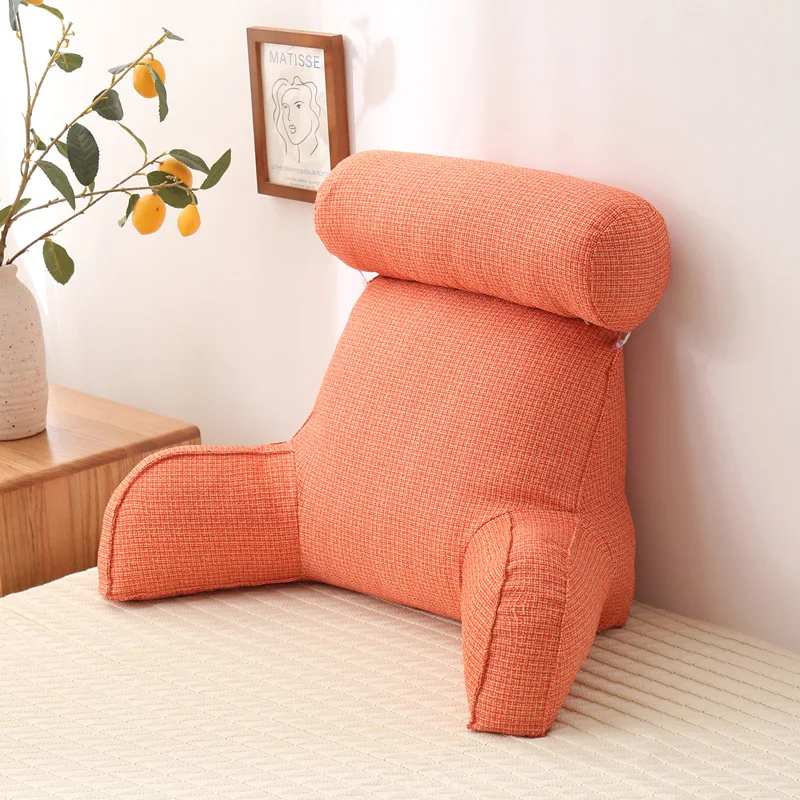 

Reading Pillow Bed Rest with Detachable Neck Roll Armsr Couch-Backrest Reading Pillow Adult Back Pillows