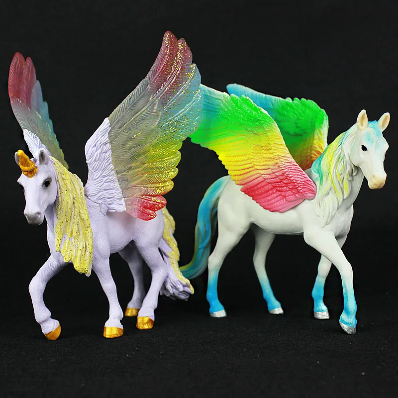 Simulation model mythical animal flying horse model Unicorn sacred animal horse toy decoration gift