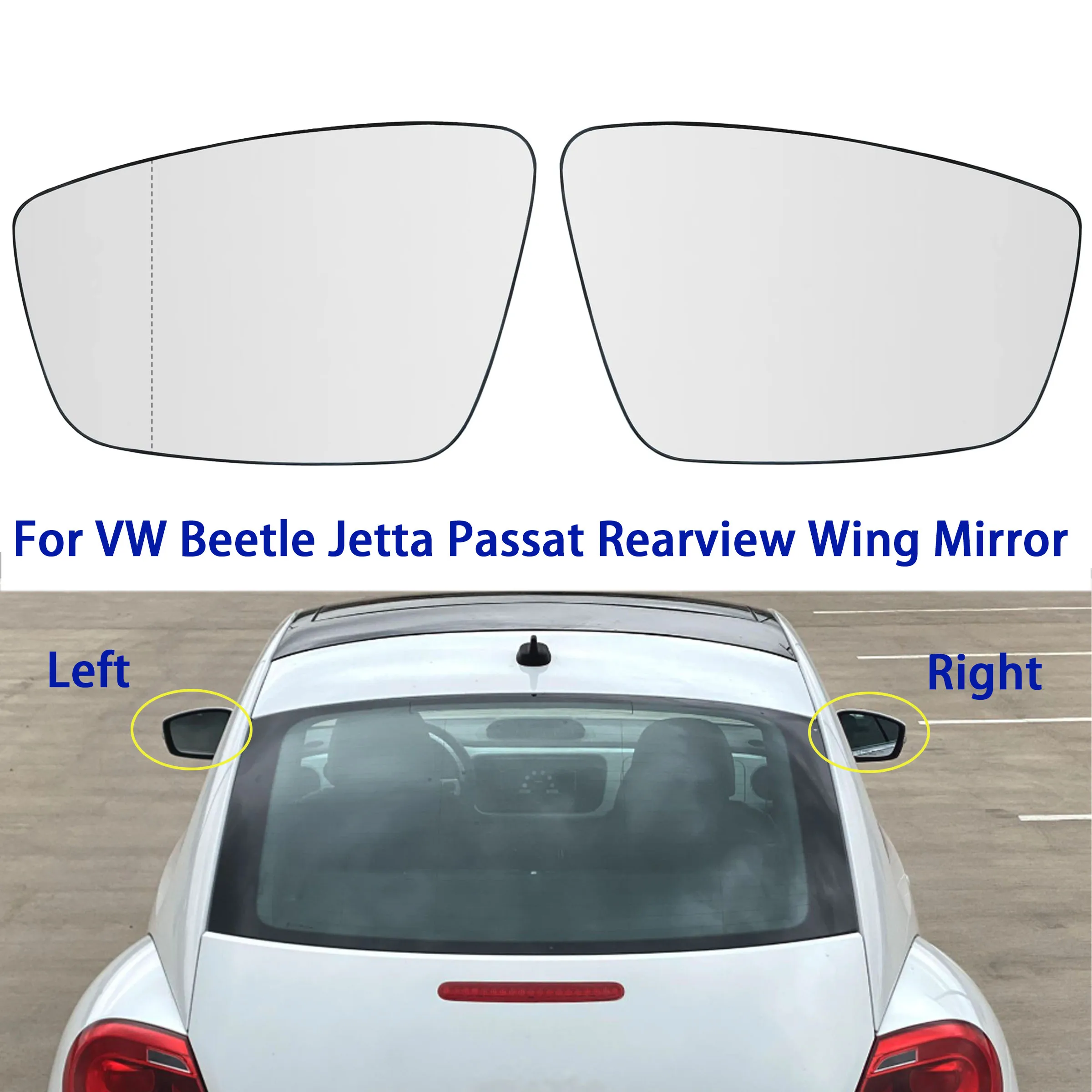 Для VW Passat Jetta Beetle 2011-2019 боковое зеркало двери левое правое стекло заднего вида