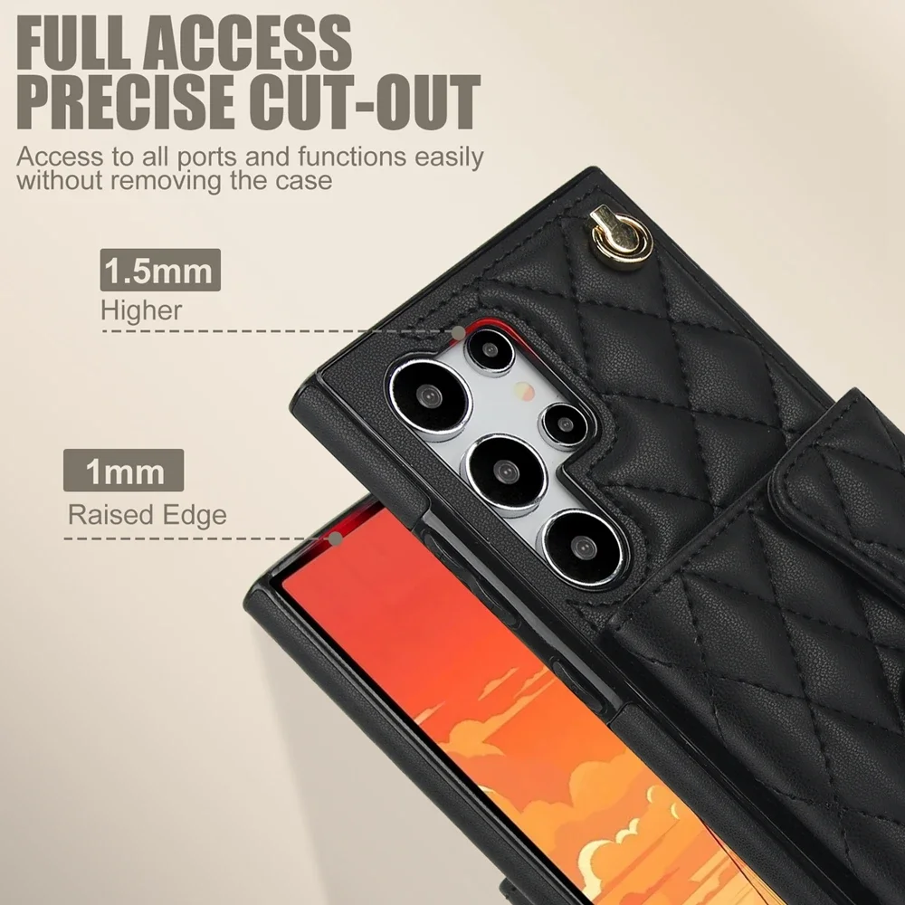 Кожаный чехол-кошелек для Samsung S24 23 Ultra S22 Plus S24U S23Plus S21 A13 A14 A52 A53 A54 Shell ремешок карт