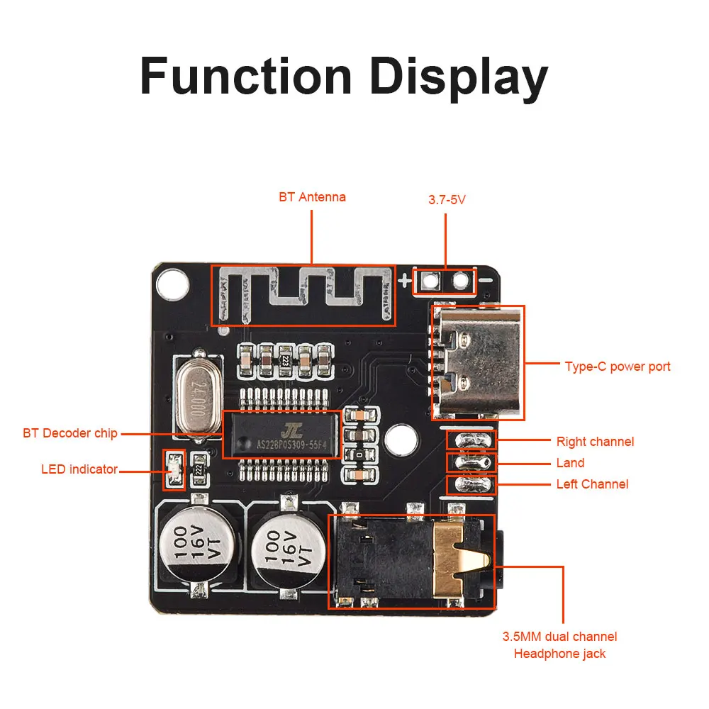 VHM-314 VHM314 Bluetooth аудиоприемник плата V5.0 MP3 декодер без потерь беспроводной