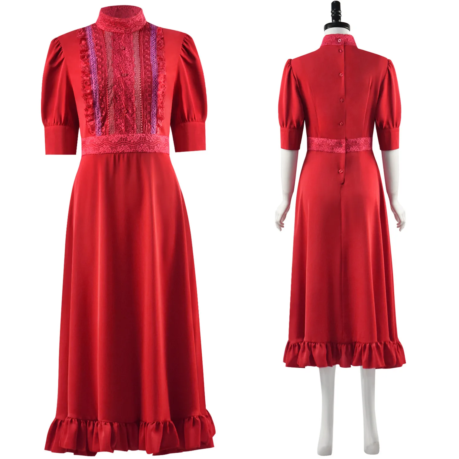 

CosDaddy Movie Pearl Cosplay Costume Halloween Adult Women Red Dress Suits Costume