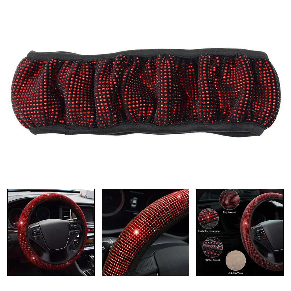 

Parts Wheel Cover Car Steering Wheel Cover Exquisite Replaceable Accessory Auto Red Replacement Replaces 37-38cm