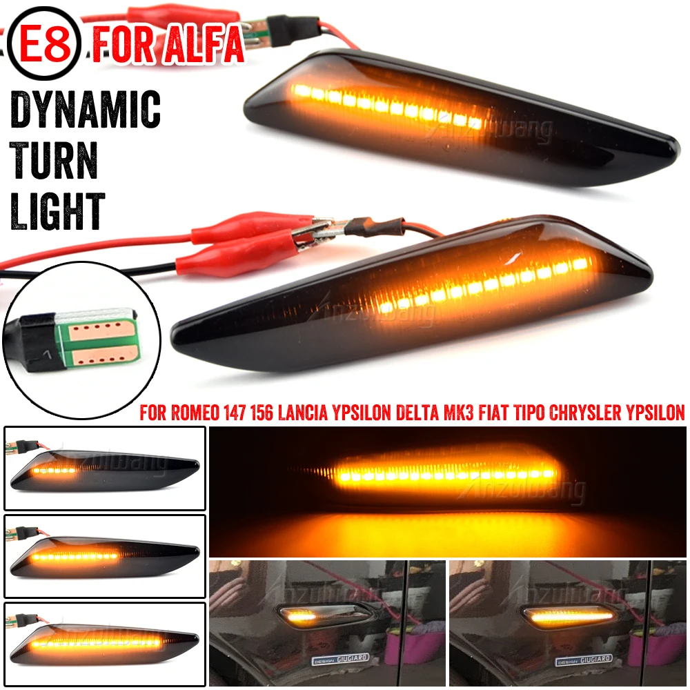 

Dynamic LED Side Marker Turn Signal Blinker Light For Alfa Romeo 147/156 For Fiat Tipo For Lancia Delta 3 Ypsilon Canbus