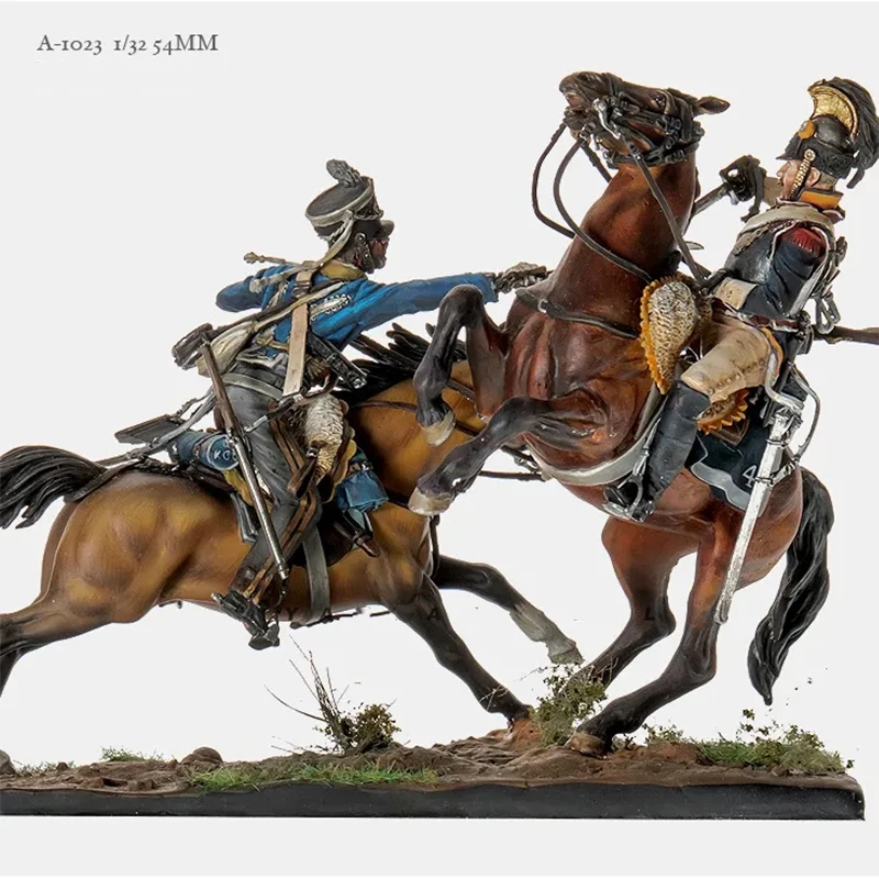 

54mm European Cavalry Duel Resin Soldier DIY Colorless Model Doll Toys Self-Assembled Figure Toy Birthday Christmas Gifts A-1023