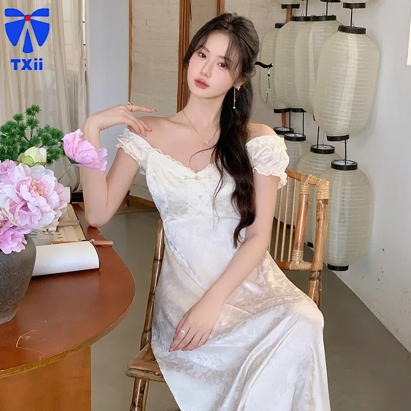 Пижама в стиле принцессы пикантное Летнее шелковое женское однотонное домашнее