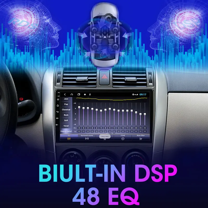 $83.10 Srnubi Android 10 2Din Car Audio Radio DVD for Toyota Corolla E140/150 2006 - 2013 Multimedia Player Navigation GPS Auto Stereo