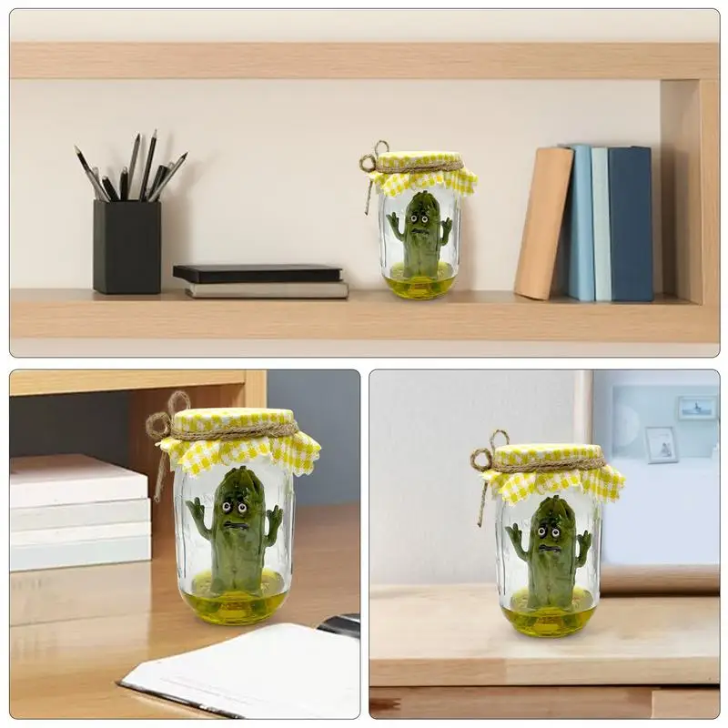 w słoiku figurka ręcznie robiona śliczna emocjonalna podpórka marynarka zabawny mały szklany słoik z marynarką emocjonalne wsparcie marynuj