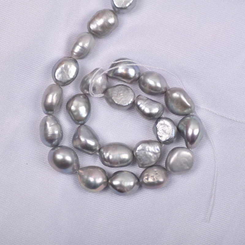 

Бусины Из Натурального пресноводного жемчуга в стиле барокко, 10-11 мм/1 струна, около 33 шт., настоящие серые бусины россыпью «сделай сам» для с...
