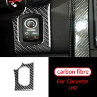 real carbon fiber engine start button interior trim sticker car interior accessories for chevrolet corvette c6 2005 2007 1pcs