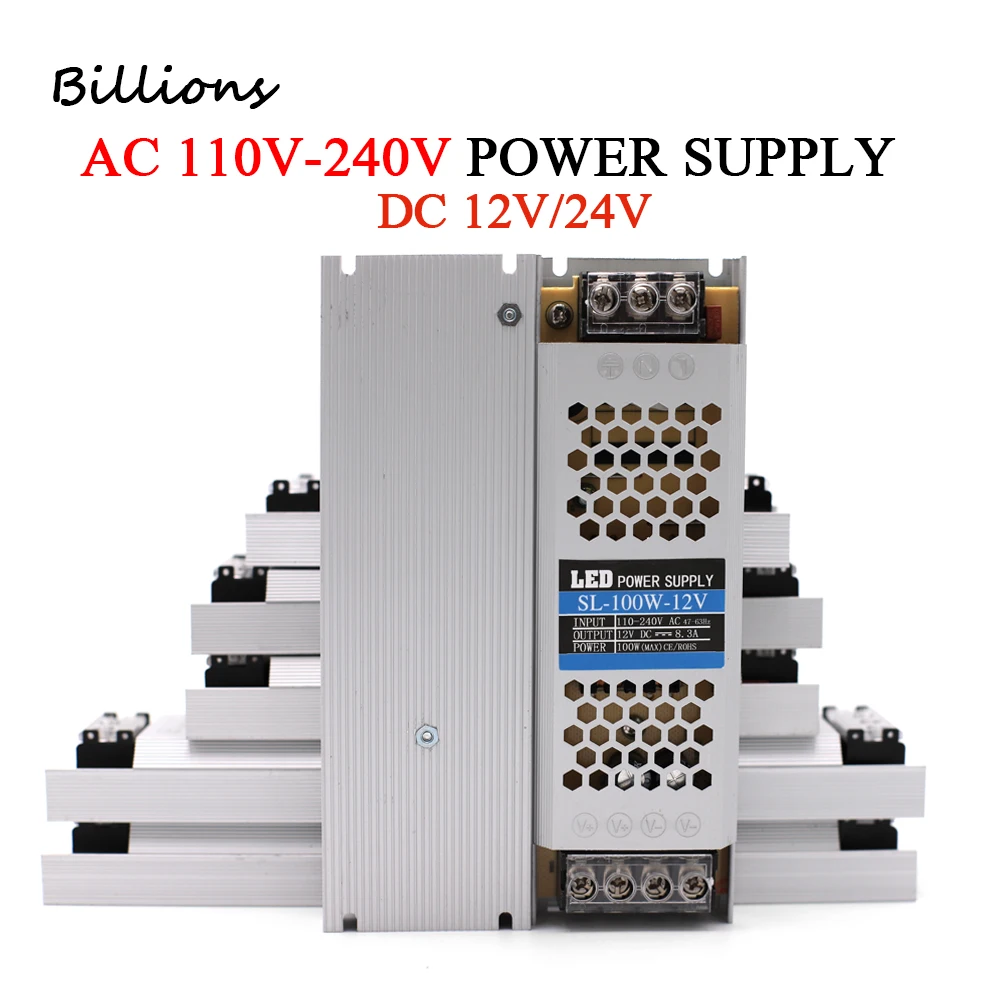 

AC110V-240V драйвер для светодиодной ленты адаптер света DC 12V 24V, Трансформаторы освещения, соединительный блок питания, 2A, 3a, 5a, 10A