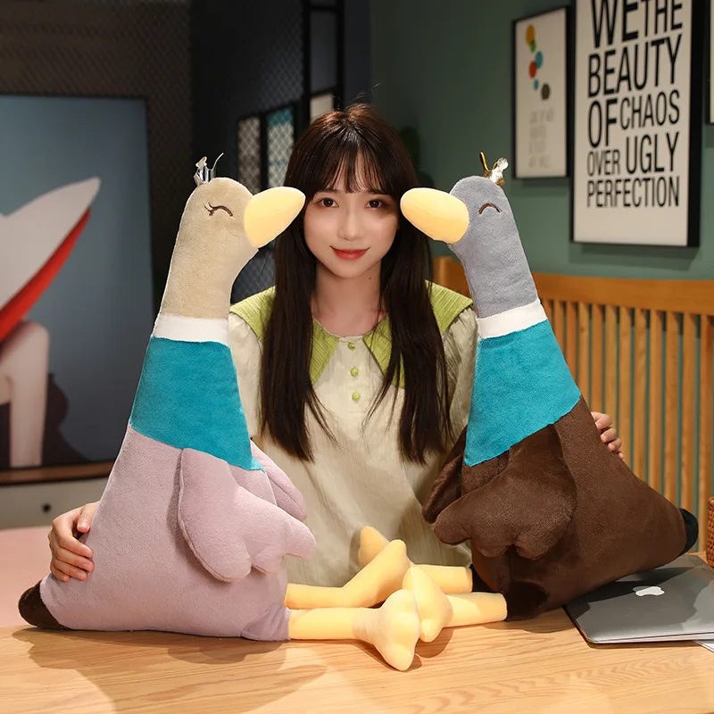 

Hot 57cm Stitching Color Huge Duck Plush Toys Sleeping Pillow Cute Duck Sofa Cushion Soft Stuffed Animal Doll Gift for Kids