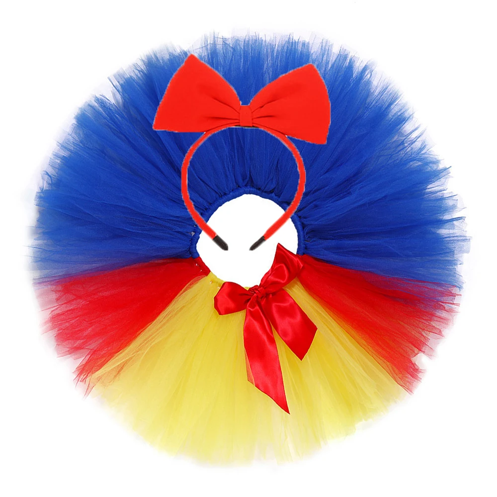 

Baby Girls Snow White Tutu Skirt with Bow Hairband Princess Girl Fluffy Skirts for Halloween Costume Birthday Party Kids Tutus