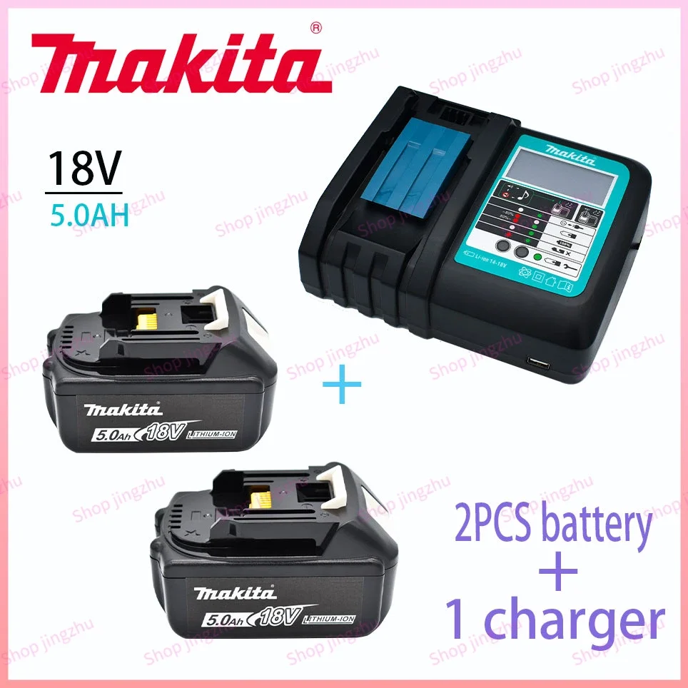 

Makita-100 % Оригинальная Аккумуляторная батарея для электроинструмента, сменная фотобатарея, литий-ионная, 5,0 Ач, 18 в, LXT, BL1860B, BL1860BL1850