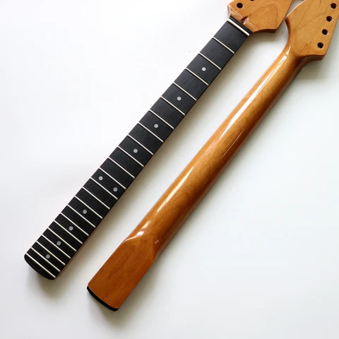 Гитарный гриф «сделай сам», жареный клен с глянцевым покрытием, 22 лада, с отпечатком пальца и костной гайкой 42 мм