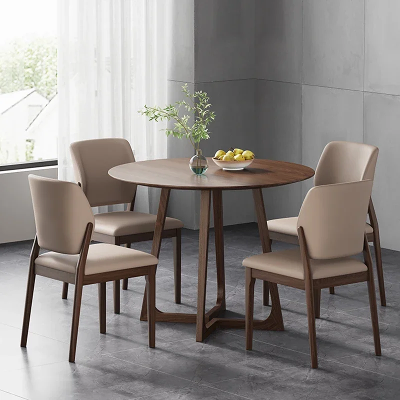 Обивка Кухонный обеденный стул Nordic Wood Простой многоцветный из массива дерева для