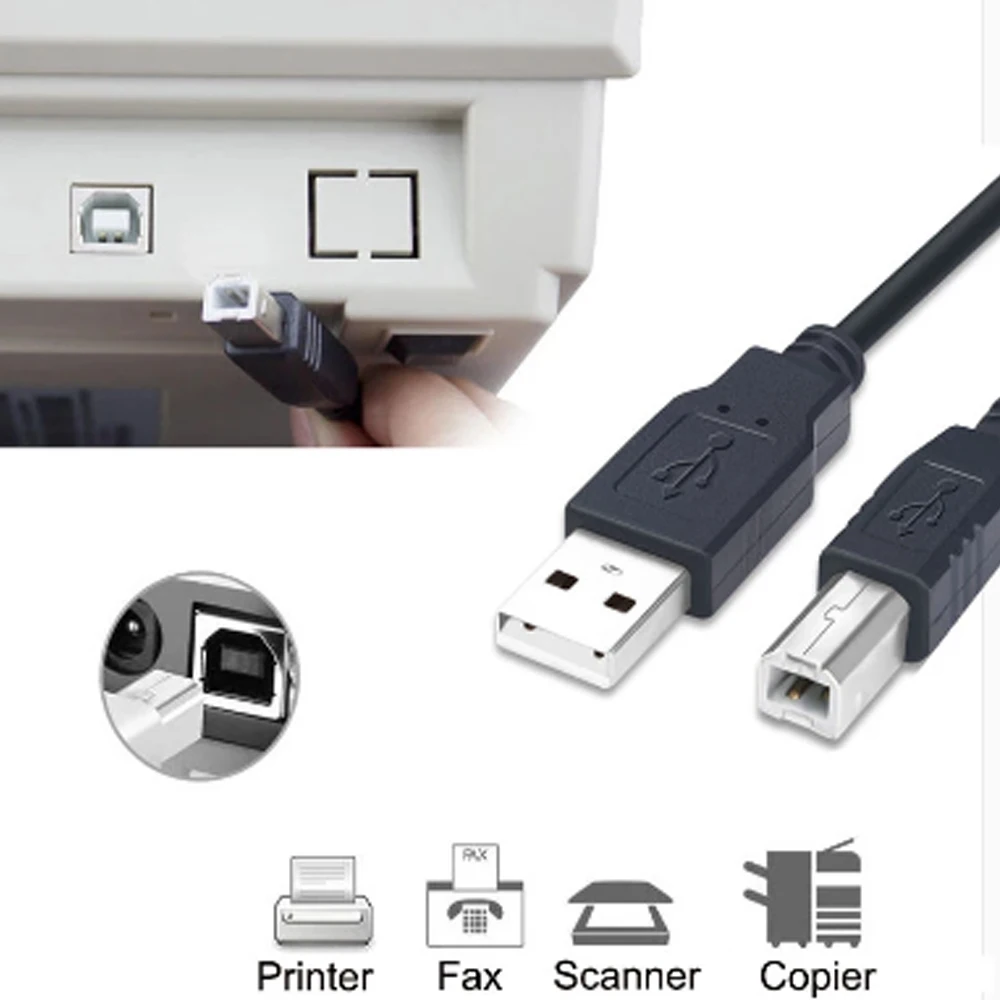 

USB Print Cable 1.5M 3M 5M 10M USB 2.0 USB Type A To B Male to Male Printer Cable for Canon Epson HP ZJiang Label Samsung HP