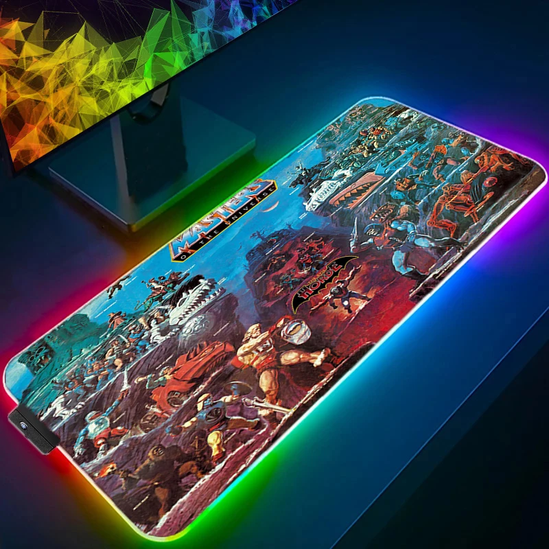 

TV Show He-man And The Masters Of The Universe RGB Mouse Pad Gaming Mouse Pad MousePad LED Backlit Carpet Pc Gamer Desk Mat